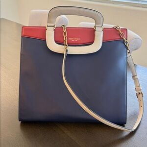 Henri Bendel Blue and burnt orange Tote Bag